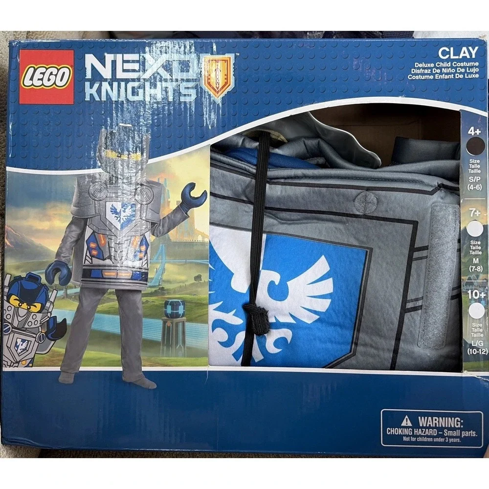 Lego Nexo Knights Child Costume Clay Grey Blue Disguise Small 4-6 FREE Shipping!
